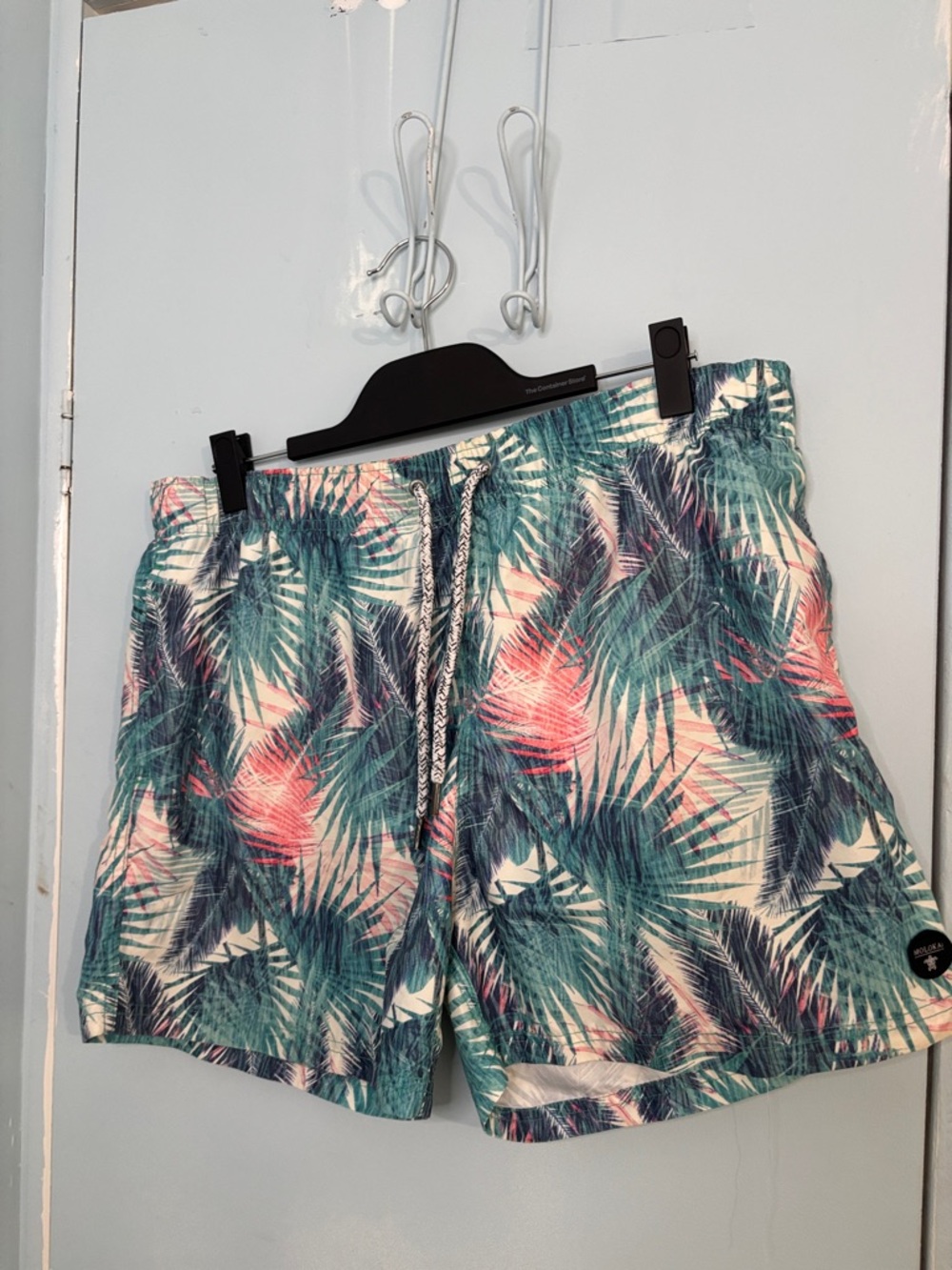 Molokai Swim Shorts — Teal, Navy & Coral Accent